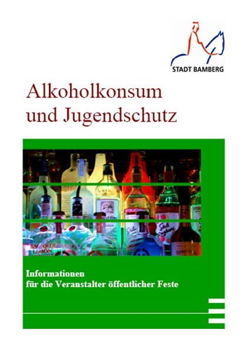 Foto 1 - Deckblatt der Info-Broschüre "Alkoholkonsum und Jugendschutz"  "