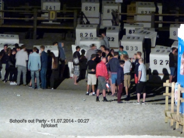1.	11.07.2014 – 00.27 Uhr    Feiernde Jugendliche im Strandkorbbereich