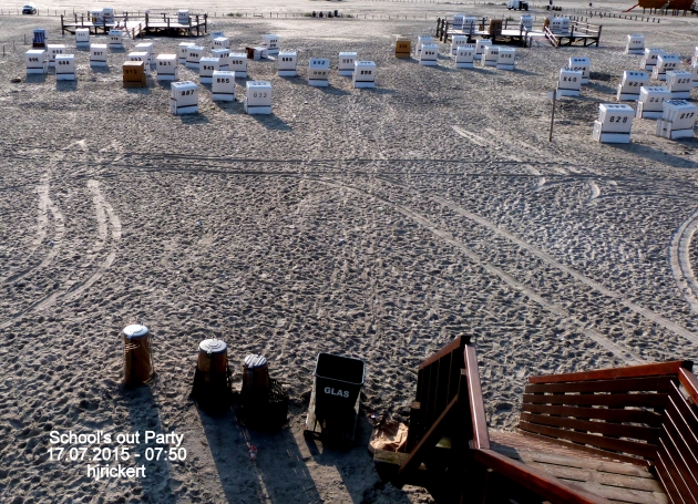 4.	17.07.2015 – 07:50 Uhr    Blick vom Toilettenpfahlbau auf den Strand